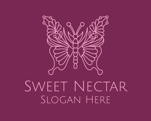 Floral Butterfly Wings  logo design