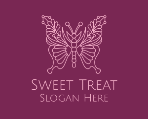 Floral Butterfly Wings  logo design