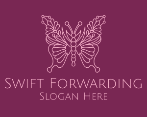 Floral Butterfly Wings  logo design