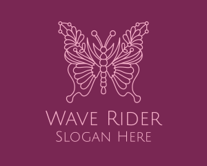 Floral Butterfly Wings  logo design