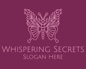 Floral Butterfly Wings  logo design