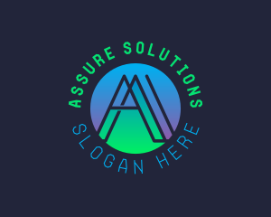 Futuristic Circle Letter A logo design