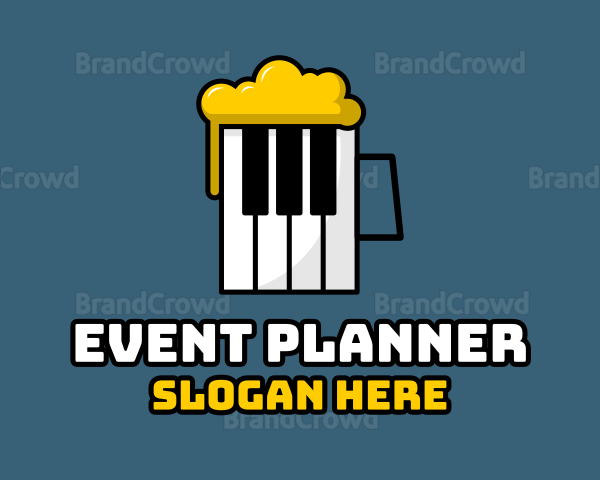 Piano Beer Mug Logo