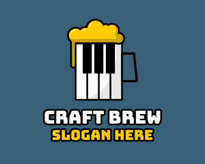 Piano Beer Mug logo design