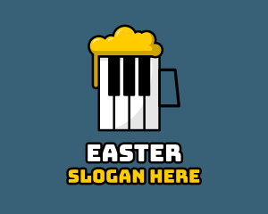 Singer - Piano Beer Mug logo design