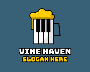 Piano Beer Mug logo design