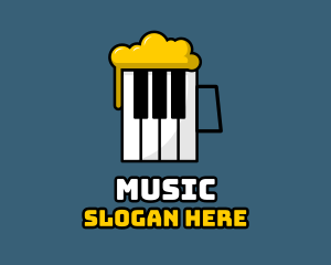 Liqueur - Piano Beer Mug logo design