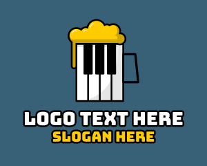 Liqueur - Piano Beer Mug logo design