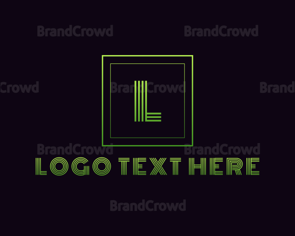 Neon Gradient Futuristic Stripe Logo