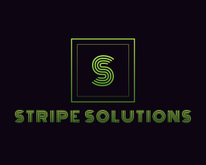 Neon Gradient Futuristic Stripe logo design