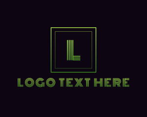 Lettermark - Neon Gradient Futuristic Stripe logo design
