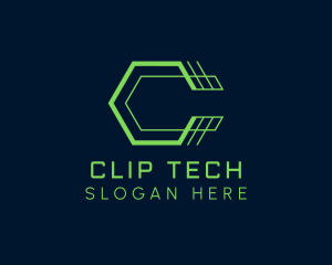 Geometric  Tech Letter C logo design