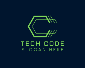 Code - Geometric  Tech Letter C logo design