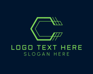 Computer - Geometric  Tech Letter C logo design