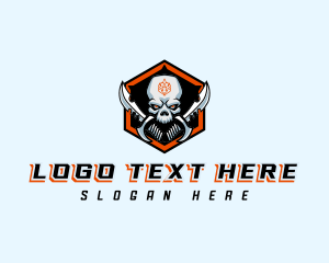 Soldier Skull Knife logo design