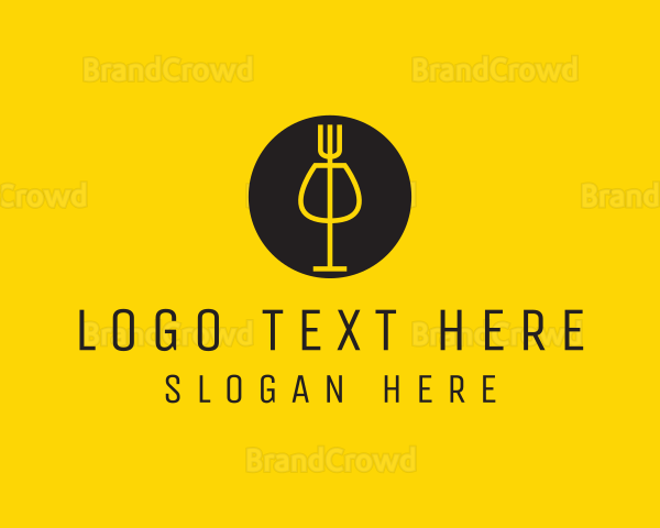 Wine Bar Restaurant Food Logo