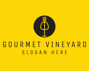 Food And Wine - Wine Bar Restaurant Food logo design