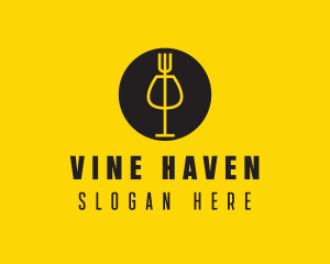 Wine Bar Restaurant Food logo design