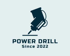 Drill - Construction Drill Machine logo design