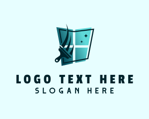 Clean - Window Cleaning Squeegee logo design