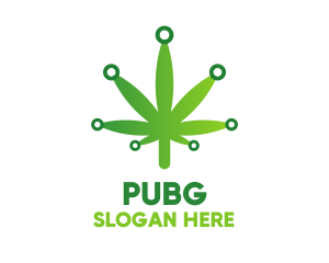 Cannabis Maijuana Leaf Technology Logo