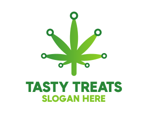 Edibles - Cannabis Maijuana Leaf Technology logo design