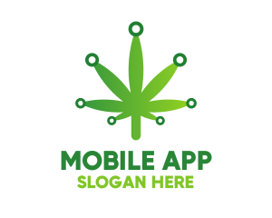 Edibles - Cannabis Maijuana Leaf Technology logo design