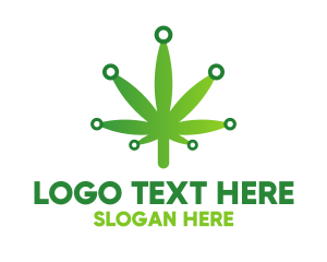 Tobacco - Cannabis Maijuana Leaf Technology logo design