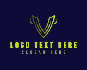 Programming - Cyber Tech Letter V logo design