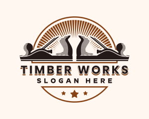 Timber - Carpenter Planer Badge logo design