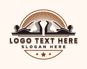 Log - Carpenter Planer Badge logo design