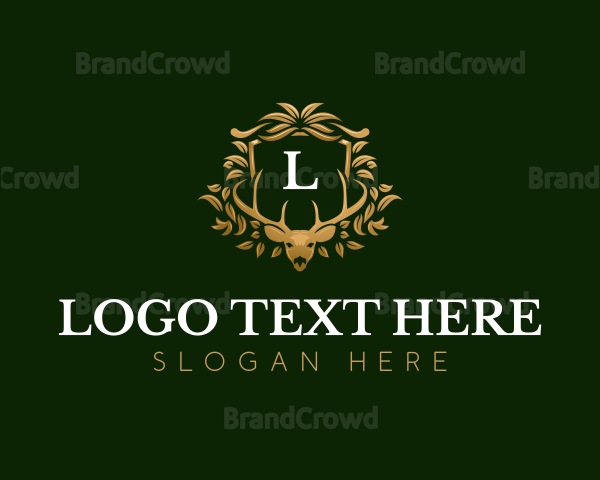 Luxury Floral Antlers Logo