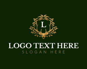 Horns - Luxury Floral Antlers logo design