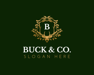 Luxury Floral Antlers logo design