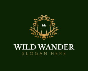 Luxury Floral Antlers logo design