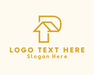 House And Lot - Real Estate Home Letter P logo design