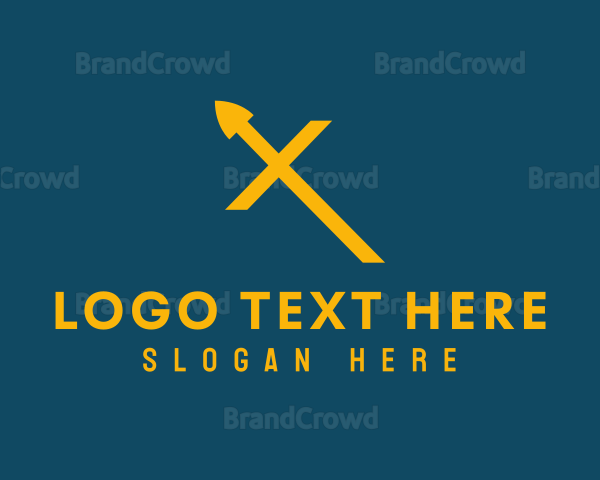 Yellow Spear Letter X Logo