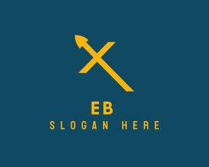 Letter X - Yellow Spear Letter X logo design