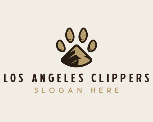 Mountain Climbing - Paw Print Mountain logo design