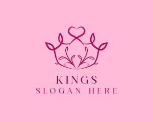 Beauty Leaf Tiara Crown logo design