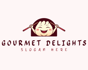 Dumpling Chopsticks Dimsum logo design