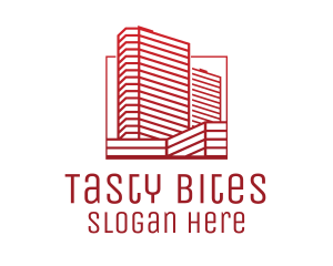 Red Skyscraper Building  Logo