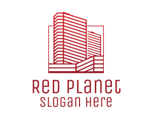 Red Skyscraper Building  logo design