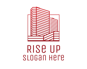 Red Skyscraper Building  logo design