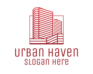 Red Skyscraper Building  logo design