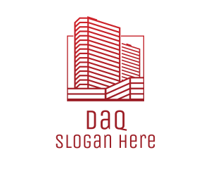 Red - Red Skyscraper Building logo design