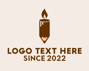 Flame - Decoration Candle Pencil logo design