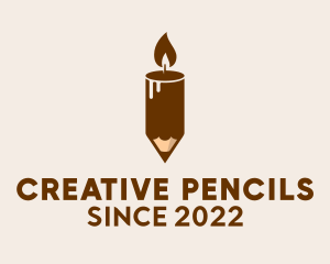 Decoration Candle Pencil  logo design