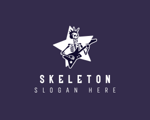 Skeleton Punk Guitar logo design