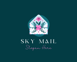 Flower Envelope Mail logo design